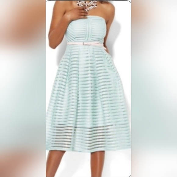 New York & Company Dresses & Skirts - Pastel Strapless Eyelet Dress By NY&Co SIZE 14 Garden Party, Baby Shower, Easter